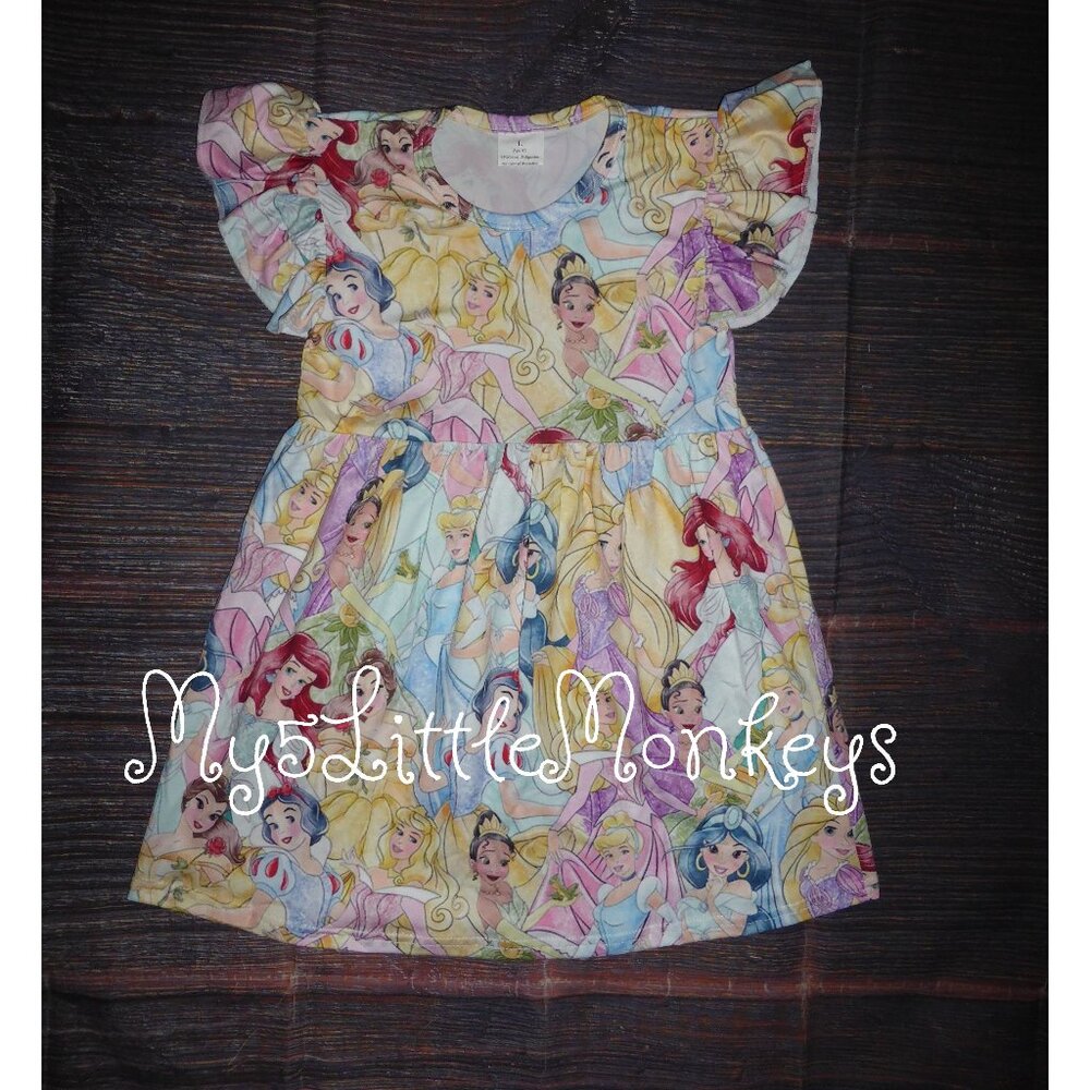 Boutique Princess Cinderella Ariel Belle Aurora Long Sleeve Dress